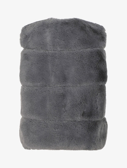 Veste sans manches en fausse fourrure - Gris - 2