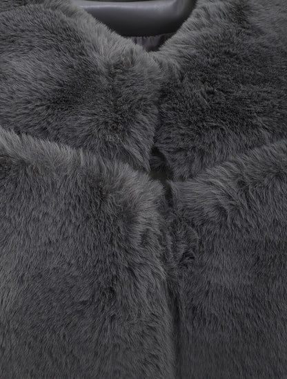 Veste sans manches en fausse fourrure - Gris - 3