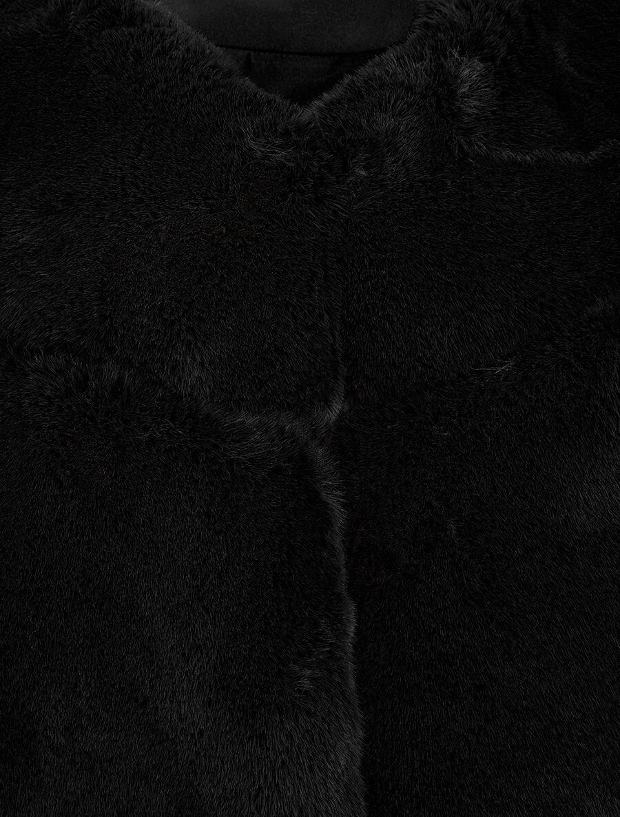 Veste sans manches en fausse fourrure - Noir - 3