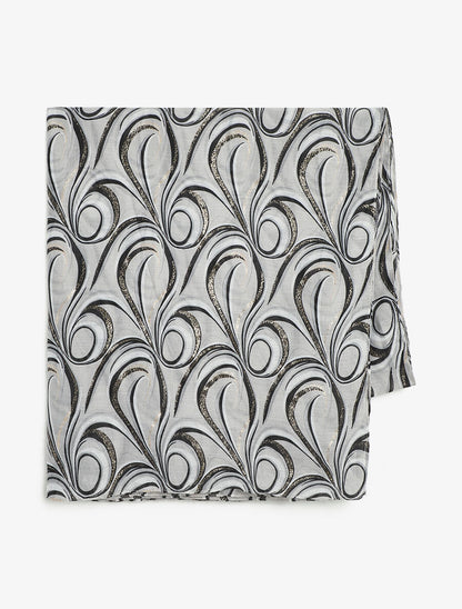 Foulard à imprimé vagues irisées - Noir - 2