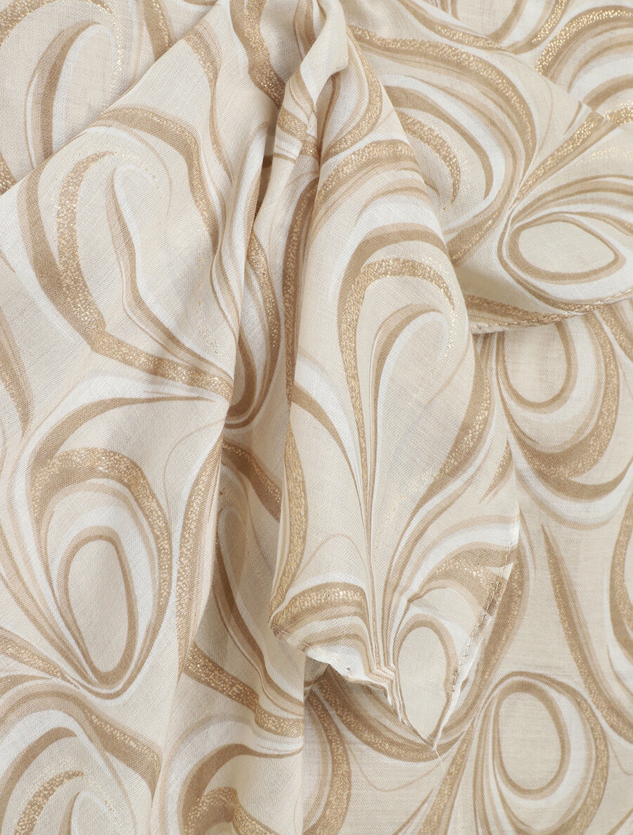 Foulard à imprimé vagues irisées - Beige - 3