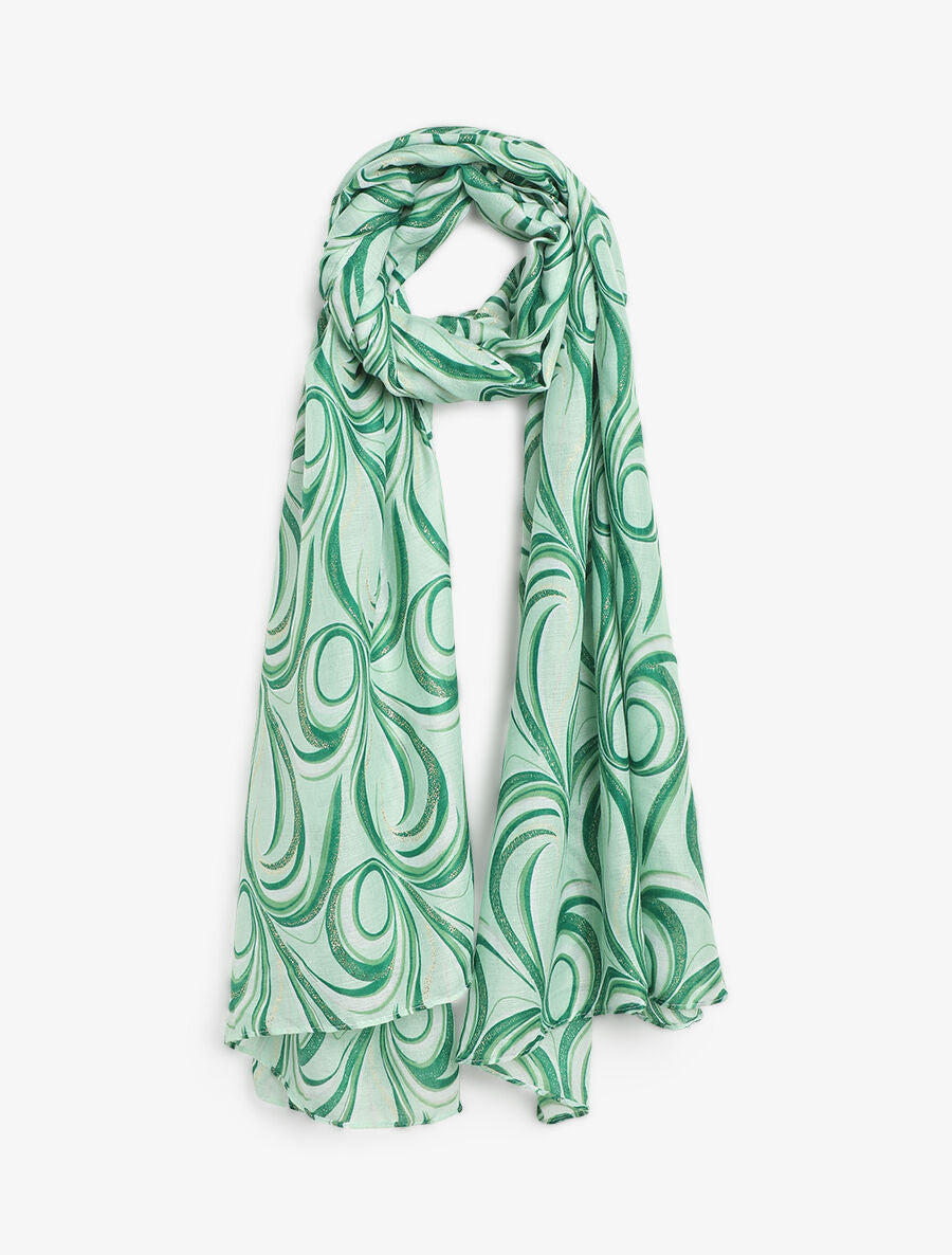 Foulard à imprimé vagues irisées - Vert - 4