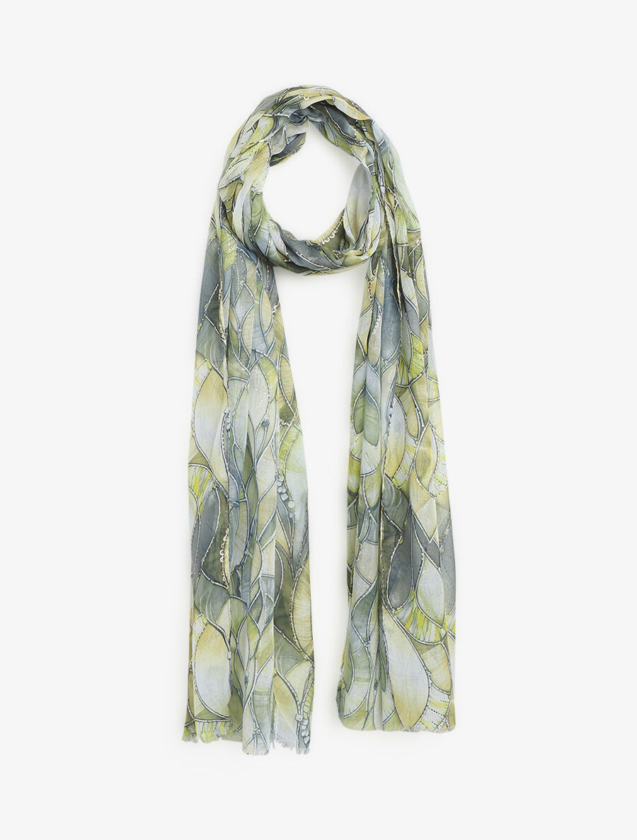 Foulard à imprimé abstrait irisé - Vert clair - 1
