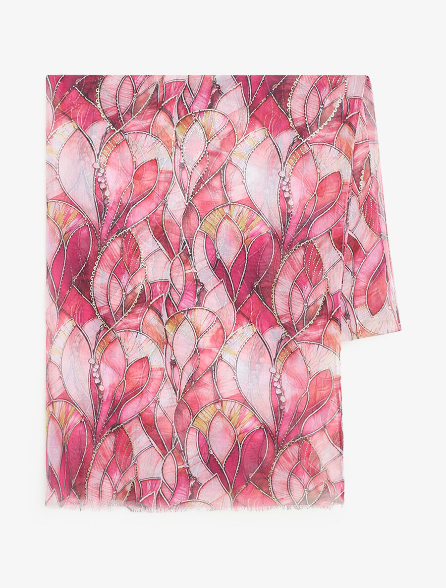 Foulard à imprimé abstrait irisé - Rose - 2