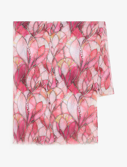 Foulard à imprimé abstrait irisé - Rose - 2