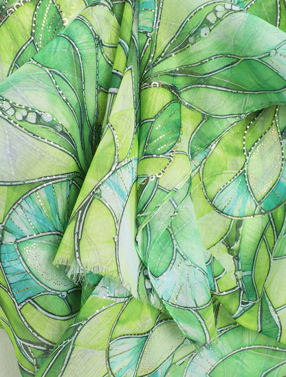 Foulard à imprimé abstrait irisé - Vert - 3