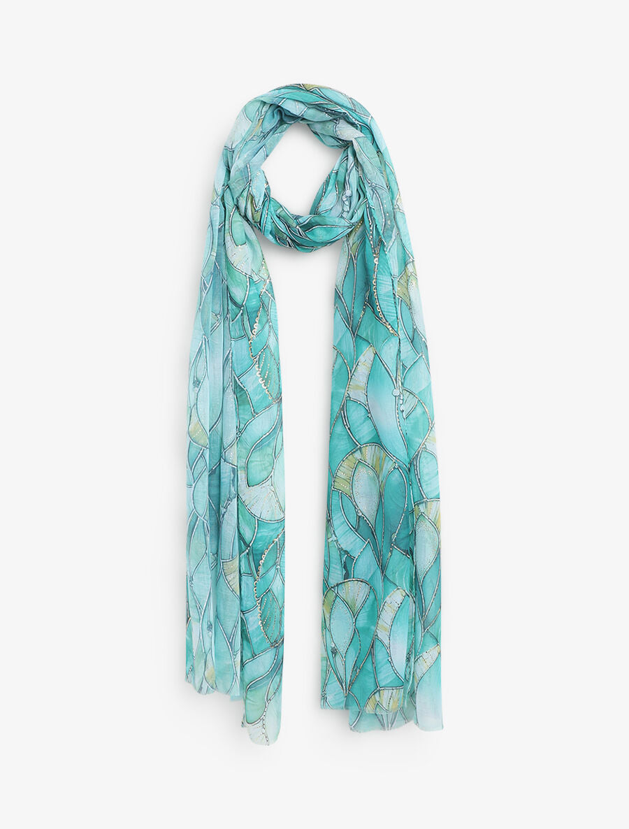 Foulard à imprimé abstrait irisé - Vert d&