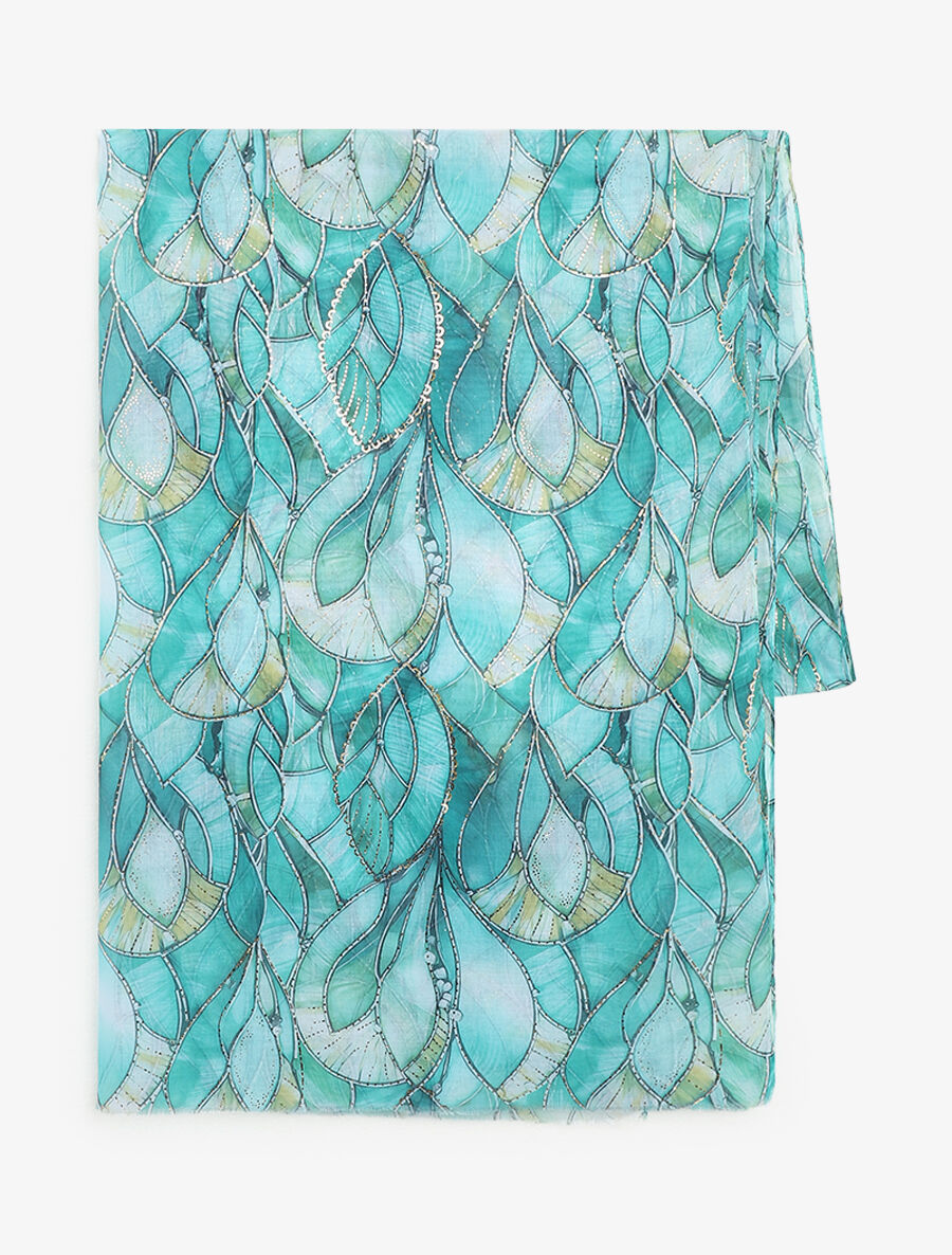 Foulard à imprimé abstrait irisé - Vert d&