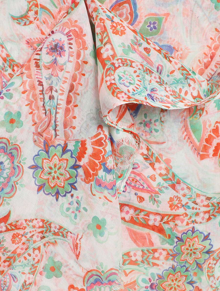 Foulard imprimé cachemire - Orange - 3
