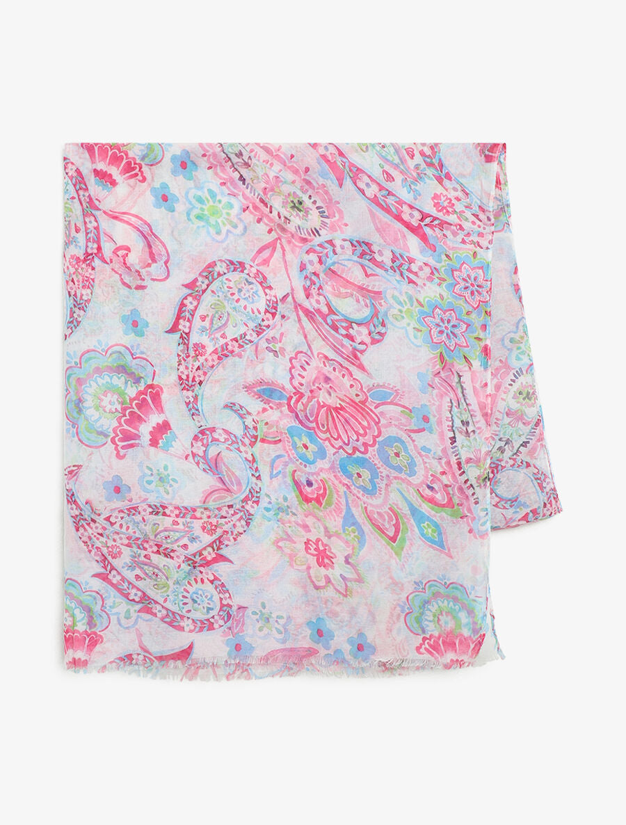 Foulard imprimé cachemire - Rose - 2