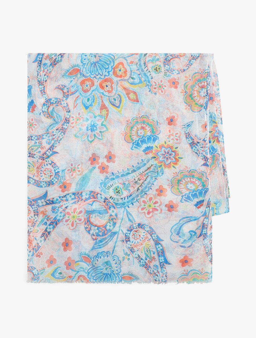 Foulard imprimé cachemire - Bleu - 2