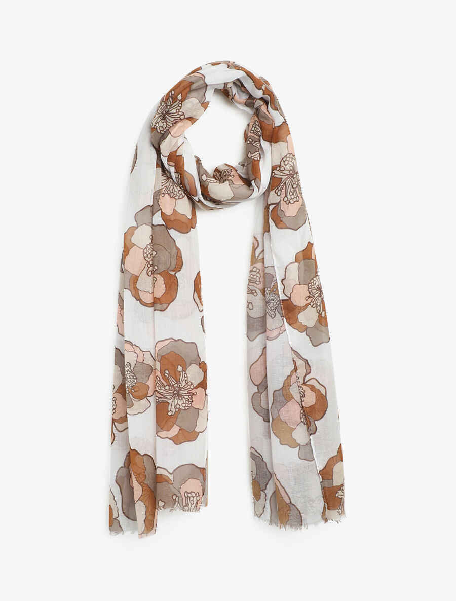Foulard imprimé floral - Beige - 1