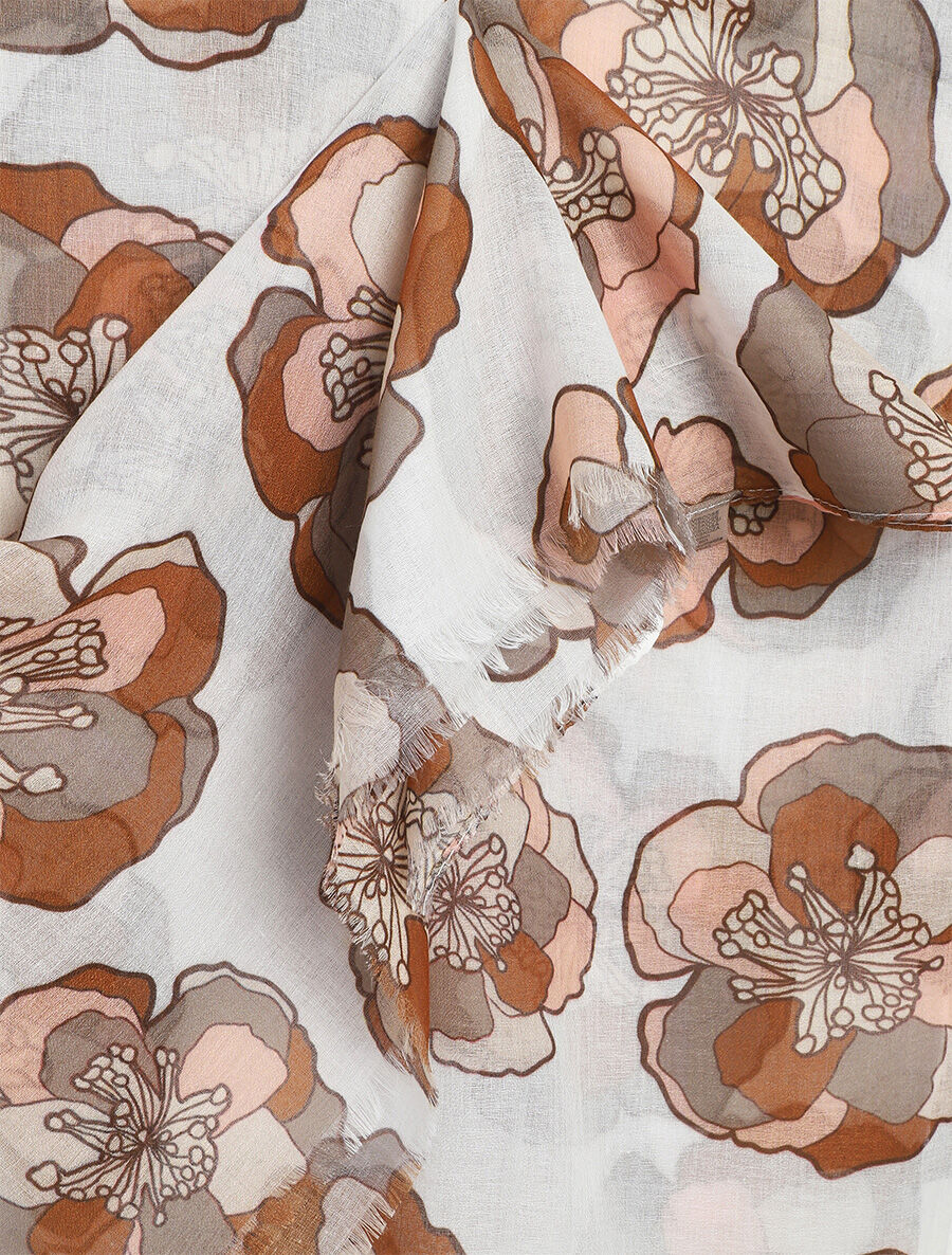 Foulard imprimé floral - Beige - 3