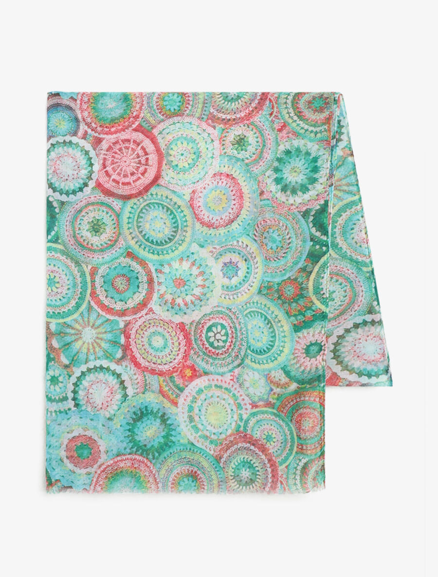 Foulard imprimé rosaces - Vert - 2