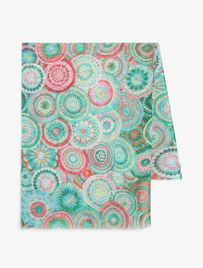 Foulard imprimé rosaces - Vert - 2