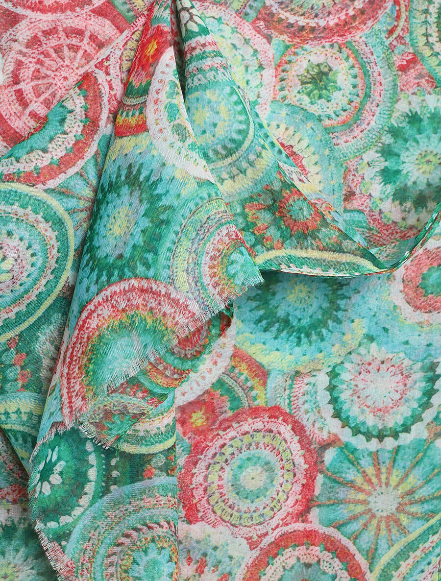 Foulard imprimé rosaces - Vert - 3