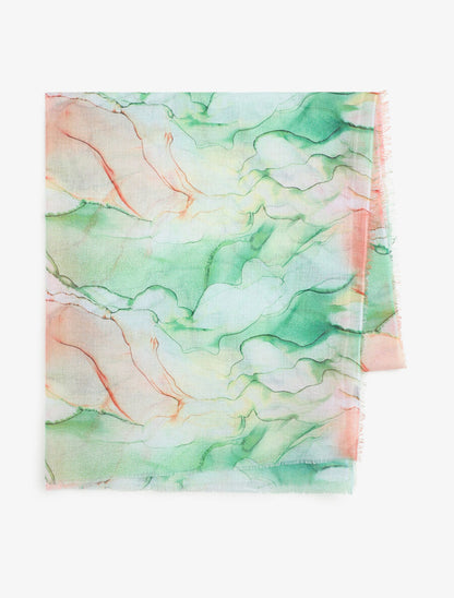 Foulard imprimé marbre - Vert - 2