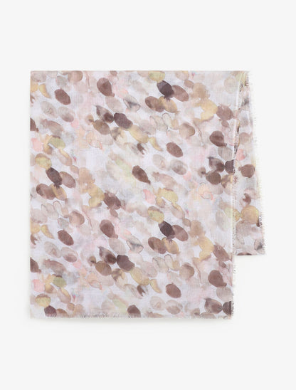 Foulard imprimé graphique - Beige - 2
