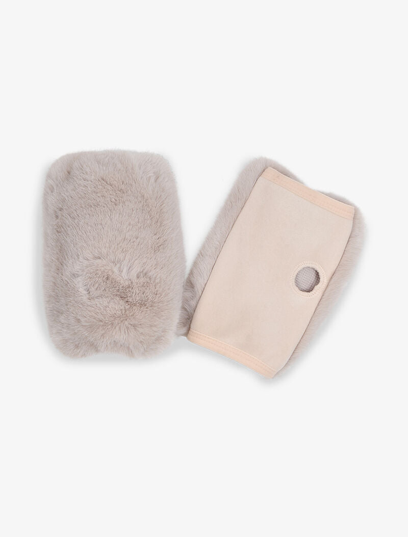 Mitaines en fausse fourrure - Beige - 3
