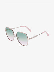 Lunettes octogonales oversize - Rose - 1