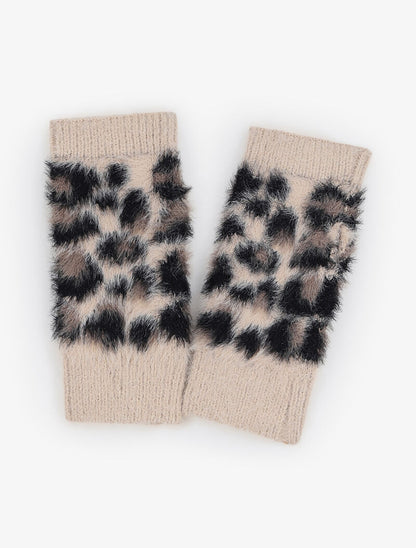 Mitaines à imprimé léopard - Beige - 3