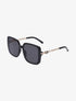 Lunettes de soleil oversize branches fantaisies - Noir - 1