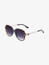 Lunettes de soleil oversize à strass - Brun - 1