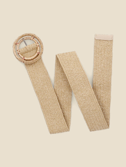 Ceinture élastiquée style maille - Camel - 1