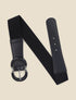 Ceinture élastiquée unie à boucle stylisée - Noir - 2