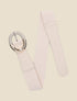 Ceinture élastiquée unie à boucle irisée - Beige - 1