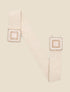 Ceinture boucle carrée à perles - Beige - 1