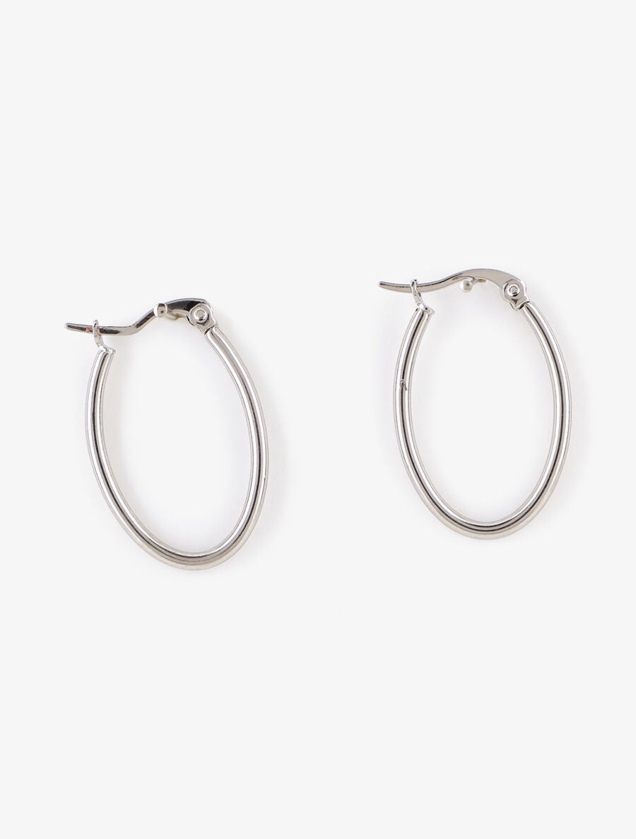 Petites créoles allongées - Argent - 2