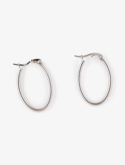 Petites créoles allongées - Argent - 2