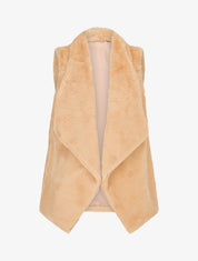 Gilet sans manches en fourrure synthétique - Beige - 1