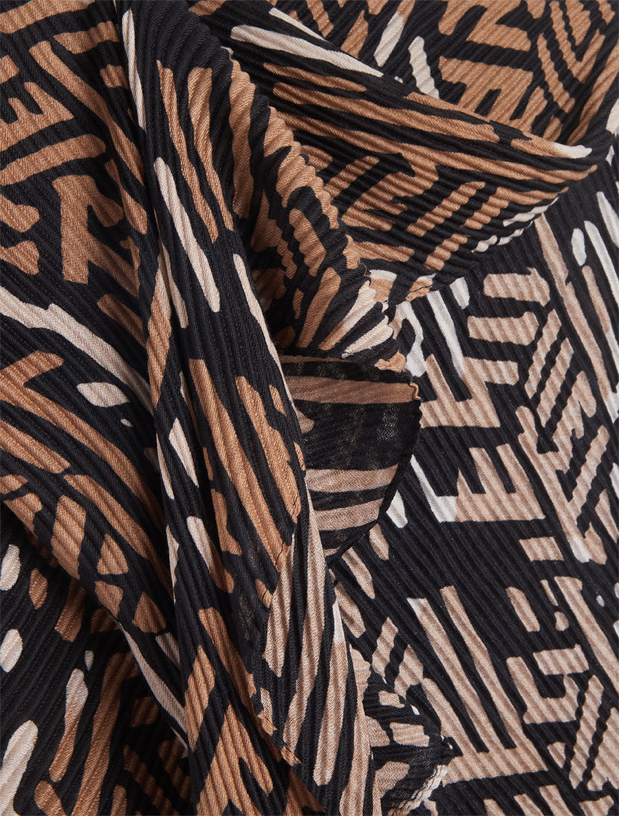 Foulard imprimé graphique bicolore - Taupe - 3