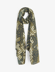 Foulard imprimé graphique bicolore - Vert - 4