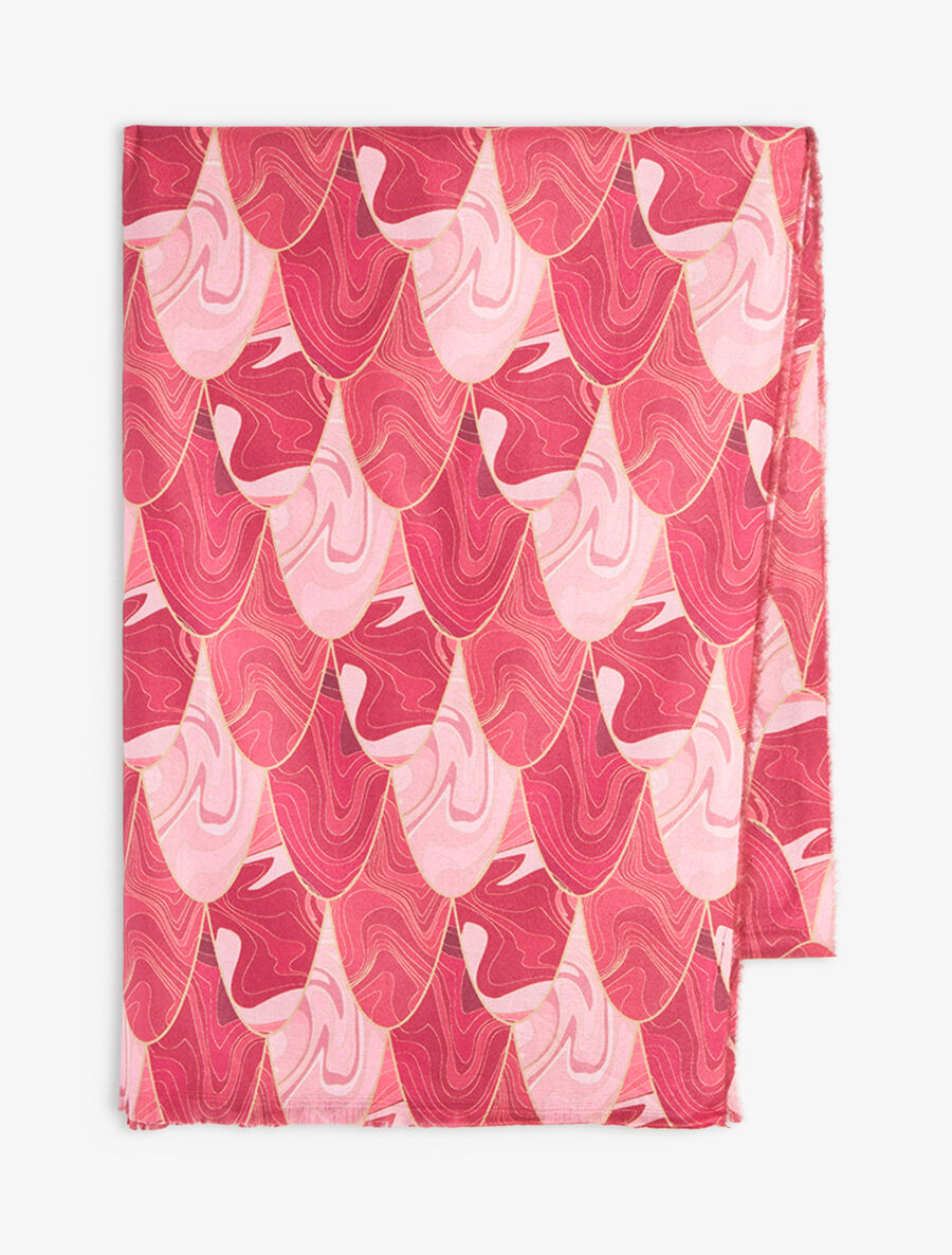 Foulard à imprimé vagues - Rouge bourgogne - 2