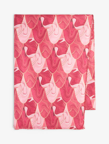 Foulard à imprimé vagues - Rouge bourgogne - 2