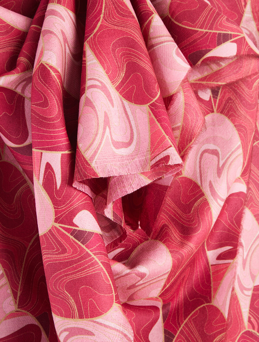 Foulard à imprimé vagues - Rouge bourgogne - 3