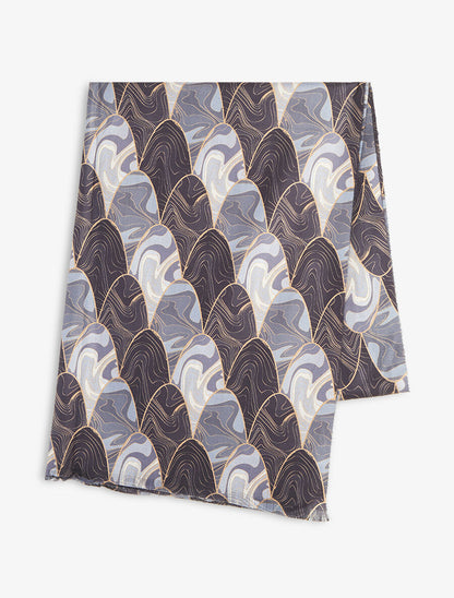 Foulard à imprimé vagues - Noir - 2