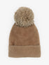 Bonnet uni en maille duveteuse - Camel - 1