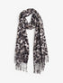 Foulard épais imprimé léopard et cœurs nacrés - Gris - 1
