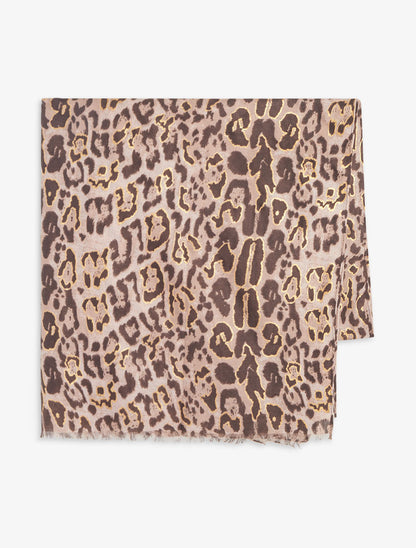 Foulard imprimé léopard irisé - Taupe - 2