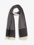 Foulard imprimé rayures stylisées - Noir - 4