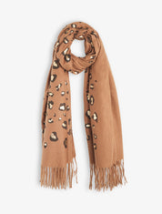 Foulard épais imprimé léopard irisé - Camel - 1