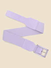 Ceinture python à boucle carrée - Lilas - 1