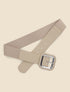 Ceinture à boucle carrée en simili - Beige - 1