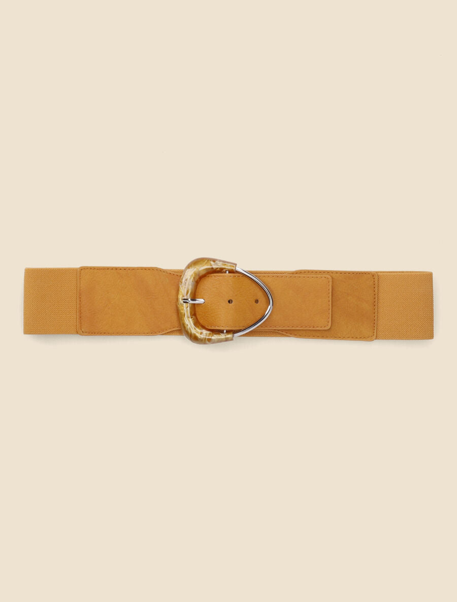 Ceinture à boucle nacrée - Moutarde - 2