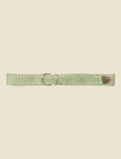 Ceinture tressée à boucle métallique - Vert - 2