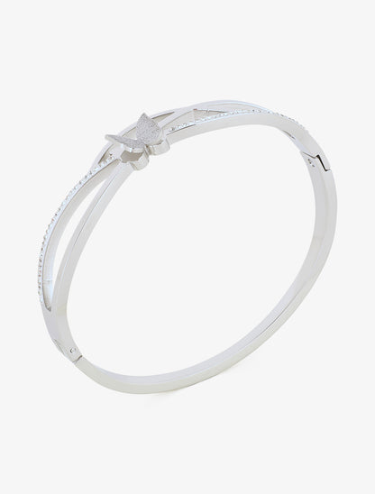 Jonc papillon et strass - Argent - 2